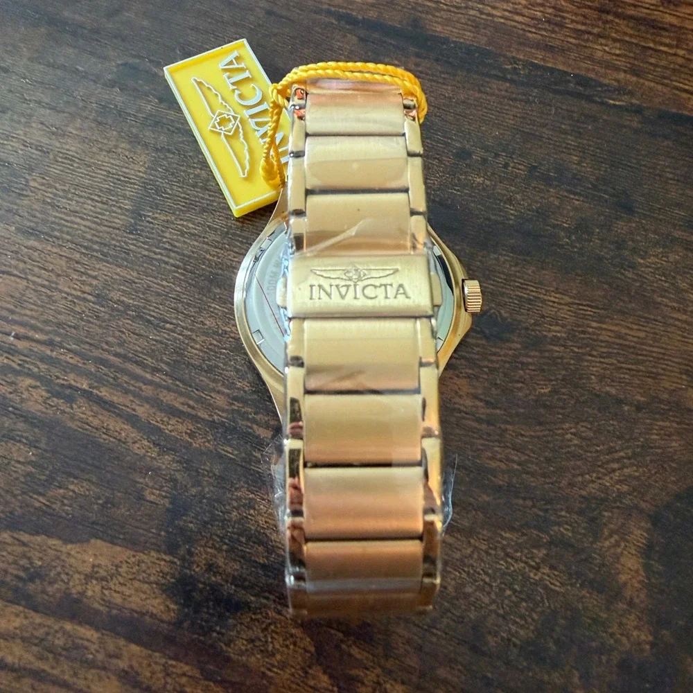 Invicta Aviator Mens Watch 50106 Gold Tone Stainless Steel Japan Movement New